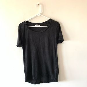Samsoe Black Linen Short Sleeve T-Shirt Tee XS